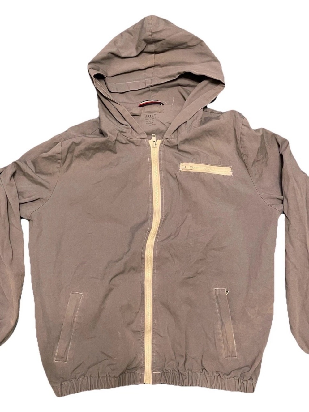 Brandy Melville Hooded Zip Utility Jacket - grey